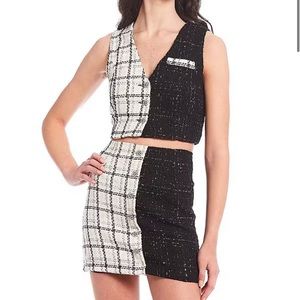 NWT GB Coordinating Tweed Cropped Vest & Mini Skirt